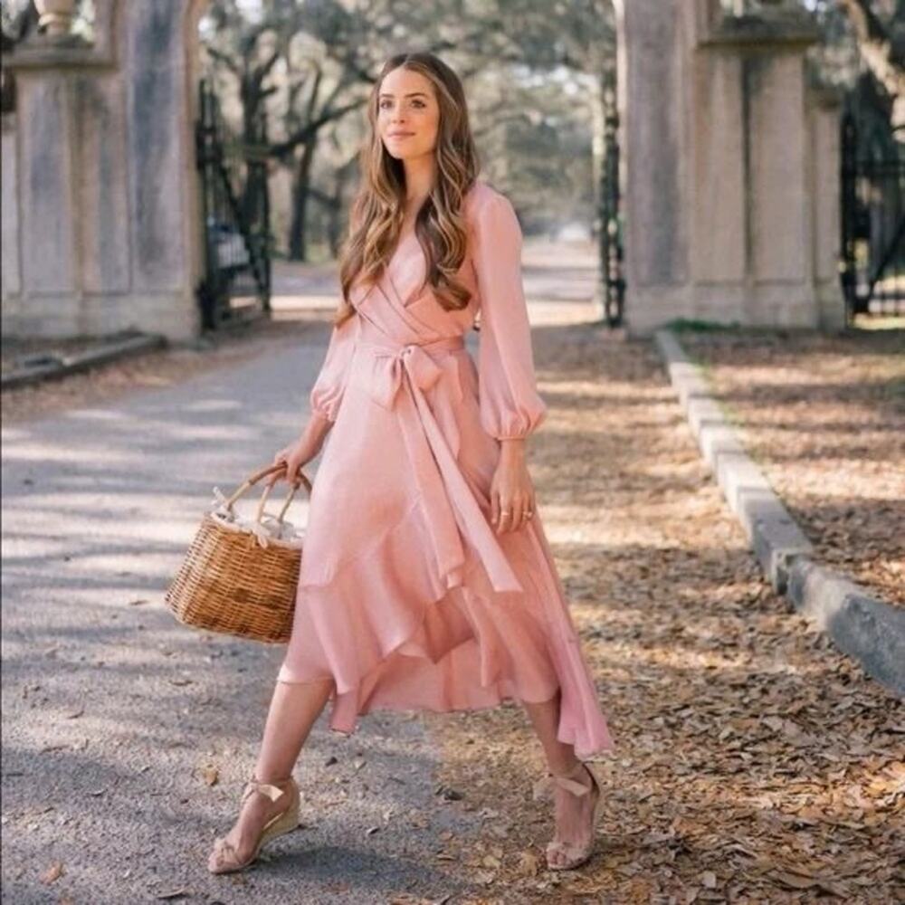 Gal Meets Glam Jennifer Dress Mauve 4 Elegant Pink Wrap Dress